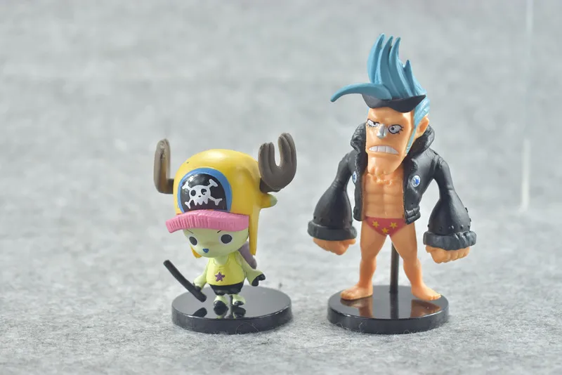 New hot sale 9pcs/set ONE PIECE Luffy Nami Zoro Chopper Sanji Brook FRANKY travel ver. 9CM gift for children free shipping | Игрушки и