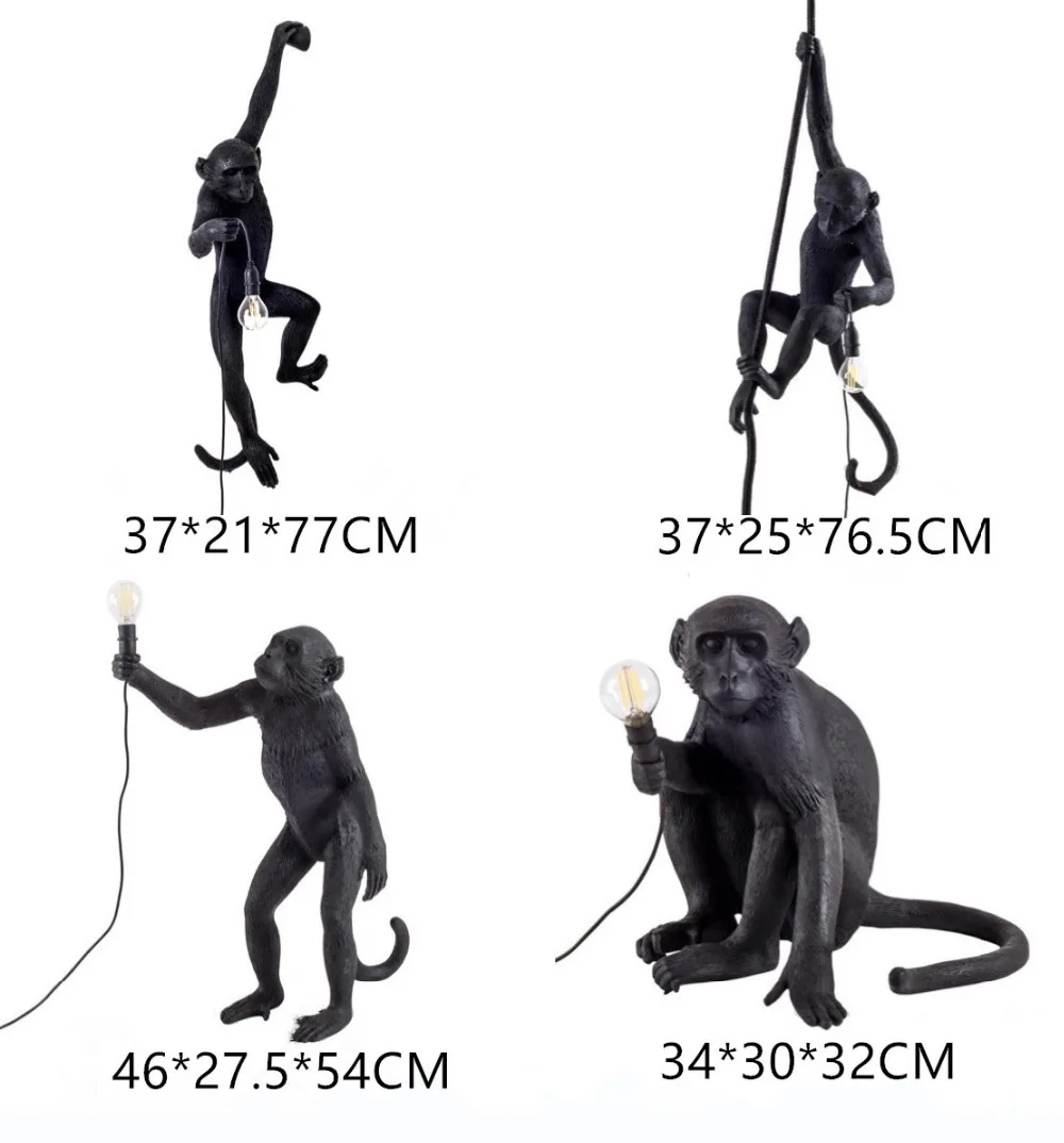 Modern Creative Resin White Monkey Lamp Loft Pendant Light for Home Bar Cafe wall light creative table Decoration | Лампы и освещение