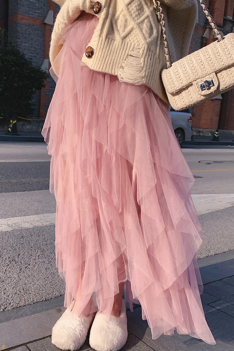 Женские юбки распродажа настоящая Юбка Faldas Mujer Женская сетчатая юбка с