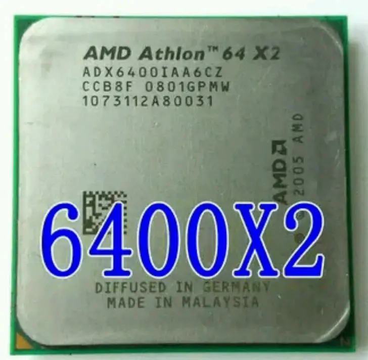 AMD X2 6400 CPU Athlon Socket AM2 3 2 ГГц настольный процессор adx6400ia6cz 940pin разбитые детали (100%