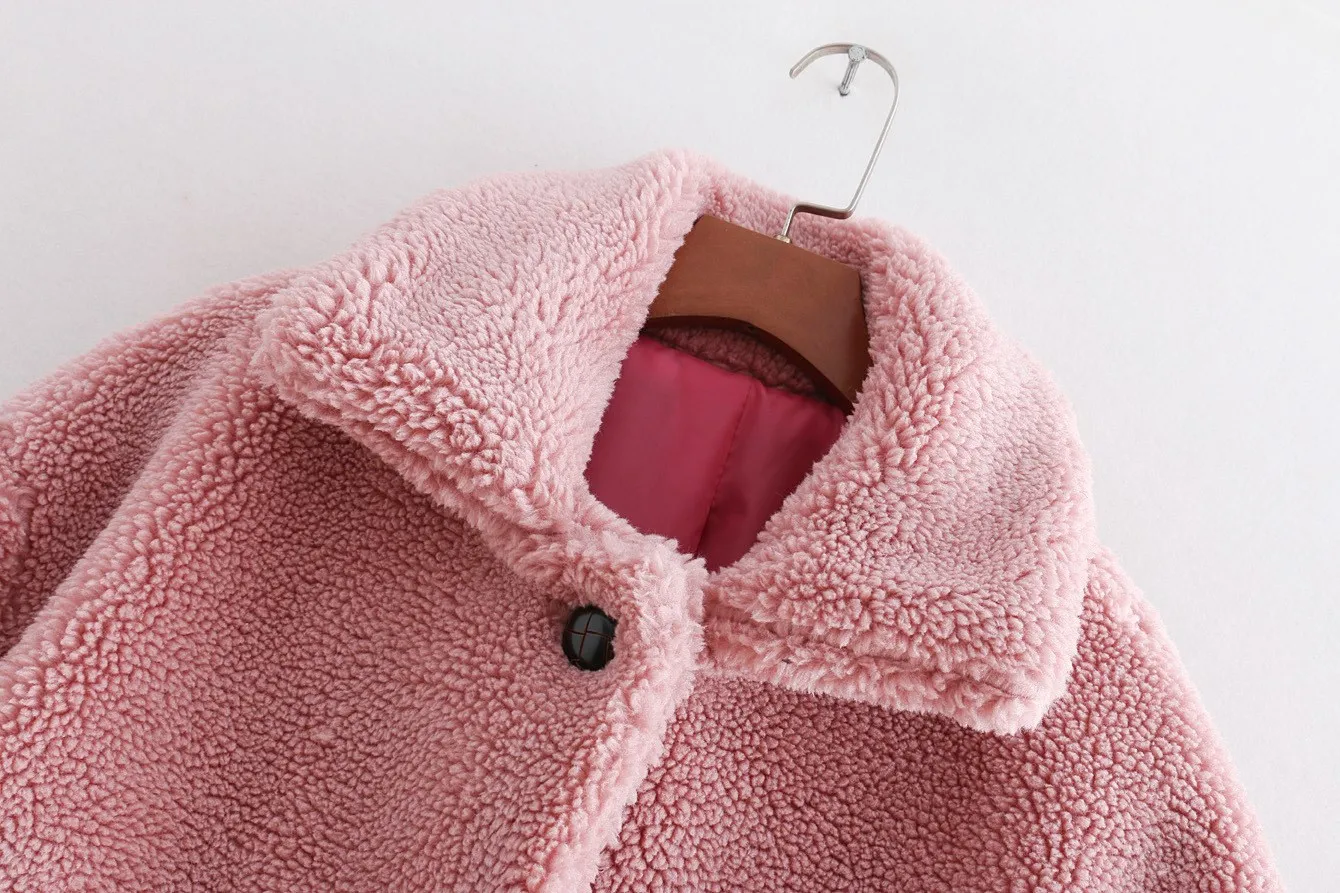 

Women Casual Faux Fur Coat Female Nice Autumn Winter Elegant Loose Warm Coat Outwear Zipper Teddy Overcoat Jacket