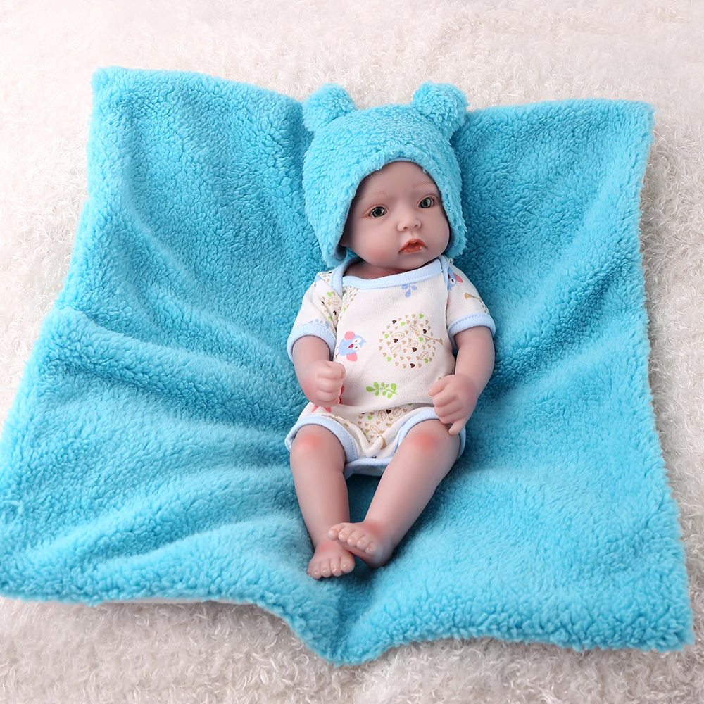 KAYDORA Reborn Baby Doll Mini 10 дюймов синий мальчик полный винил силиконовый милый Близнецы