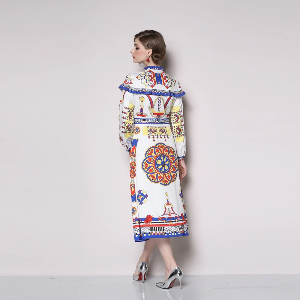 ВЗЛЕТНО посадочной полосы платье 2019 Высокое качество Женская мода с длинным