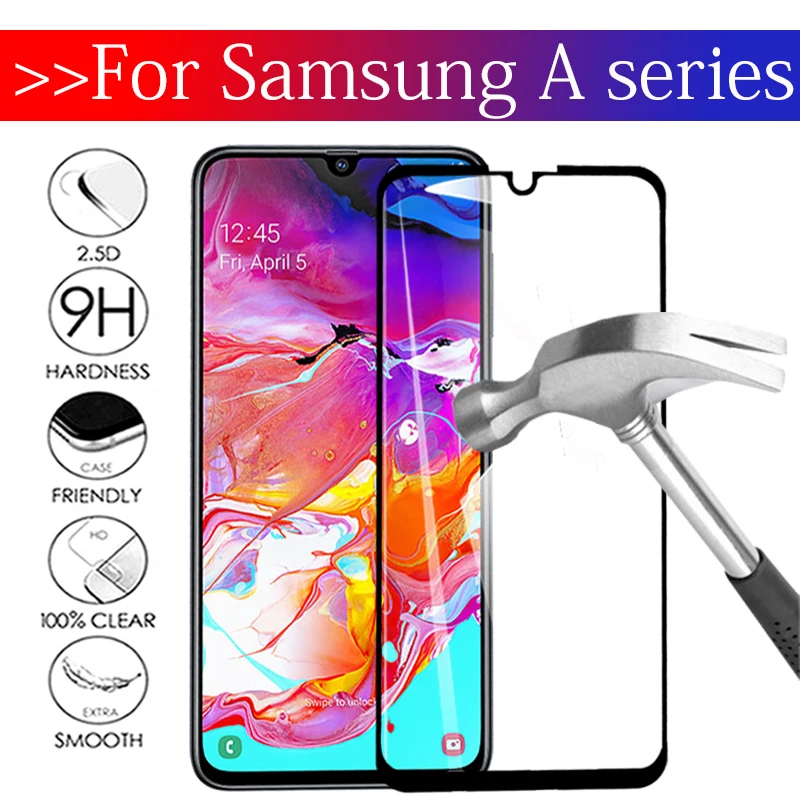 Закаленное стекло для Samsung a70/A50 Защитное экрана Galaxy A80 A90 A30 A20 A40 3D защитная