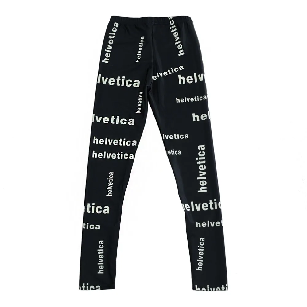 Пикантные эластичные штаны 3D цифровая печать письма helvetica узор женские Леггинсы 7