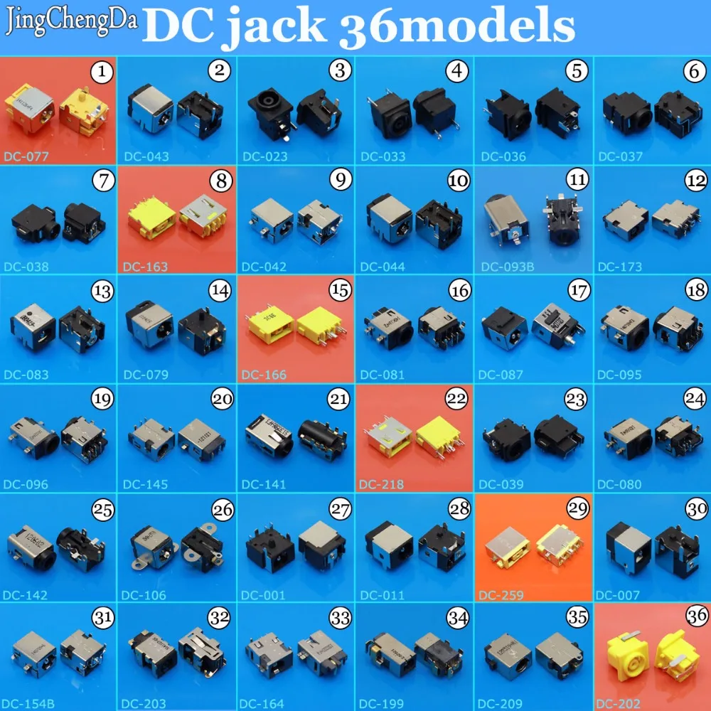 

JCD 36models Tablet PC MID Laptop DC Power Jack Connector for Samsung/for Asus/for Acer/for HP...