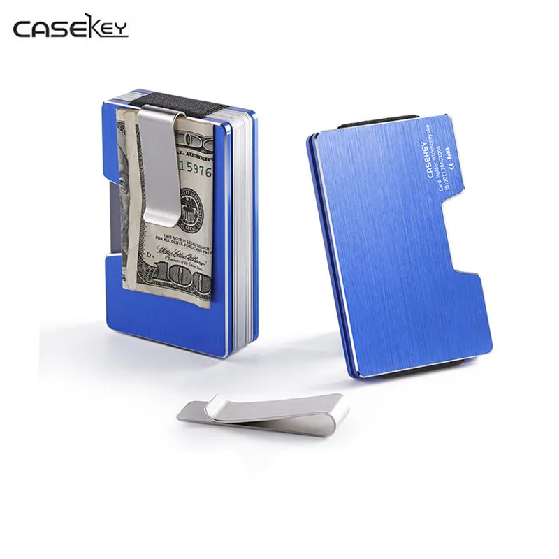 CaseKey тонкий металлический кредитной держатель для карт с RFID Анти главный кошелек