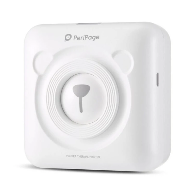 Белый PerPage AR фото мини принтер 58 мм портативный тепловой Bluetooth беспроводной принтеры для Android IOS Телефон может печатать видео - Цвет: Белый