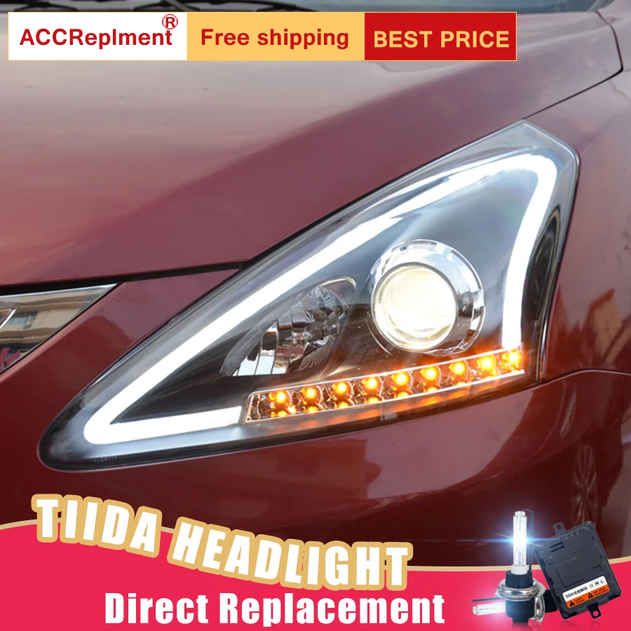 2 шт. светодиодный ные фары для Nissan Tiida 2012-2014 Автомобильные ангельские глазки