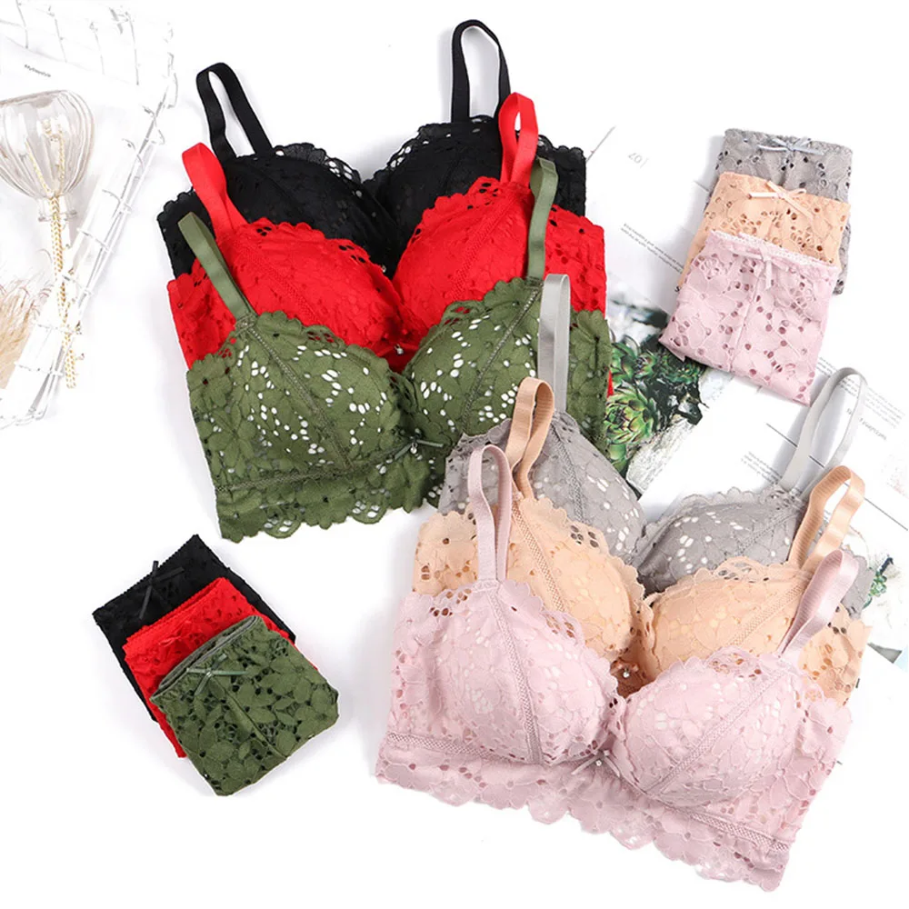 Женский бюстгальтер пуш-ап комплект нижнего белья с трусиками сексуальное