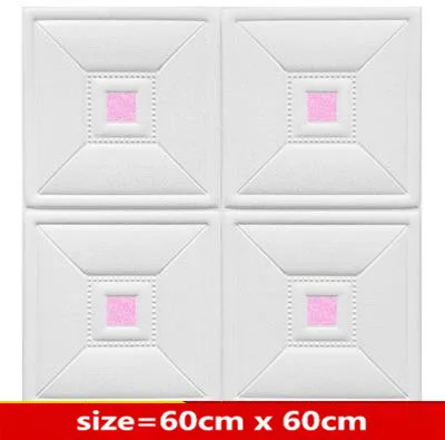 white and pink 3d настенные наклейки для гостиной, спальни, стены, юбки, кирпичные обои, настенная плитка с фоном, водонепроницаемые самоклеящиеся обои - Цвет: white and pink