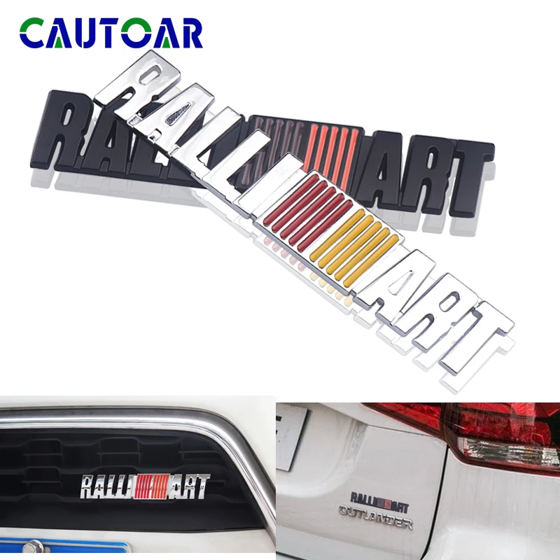 

3D Metal ralli art Front Grille Chrome Emblem Sticker For Mitsubishi ralliart Lancer 9 10 Asx Outlander 3 Pajero Sport Badge