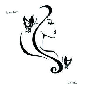 Водостойкая Временная тату-наклейка с изображением бабочки и красоты для лица, наклейка на тело хны, поддельная тату со вспышкой, временная тату