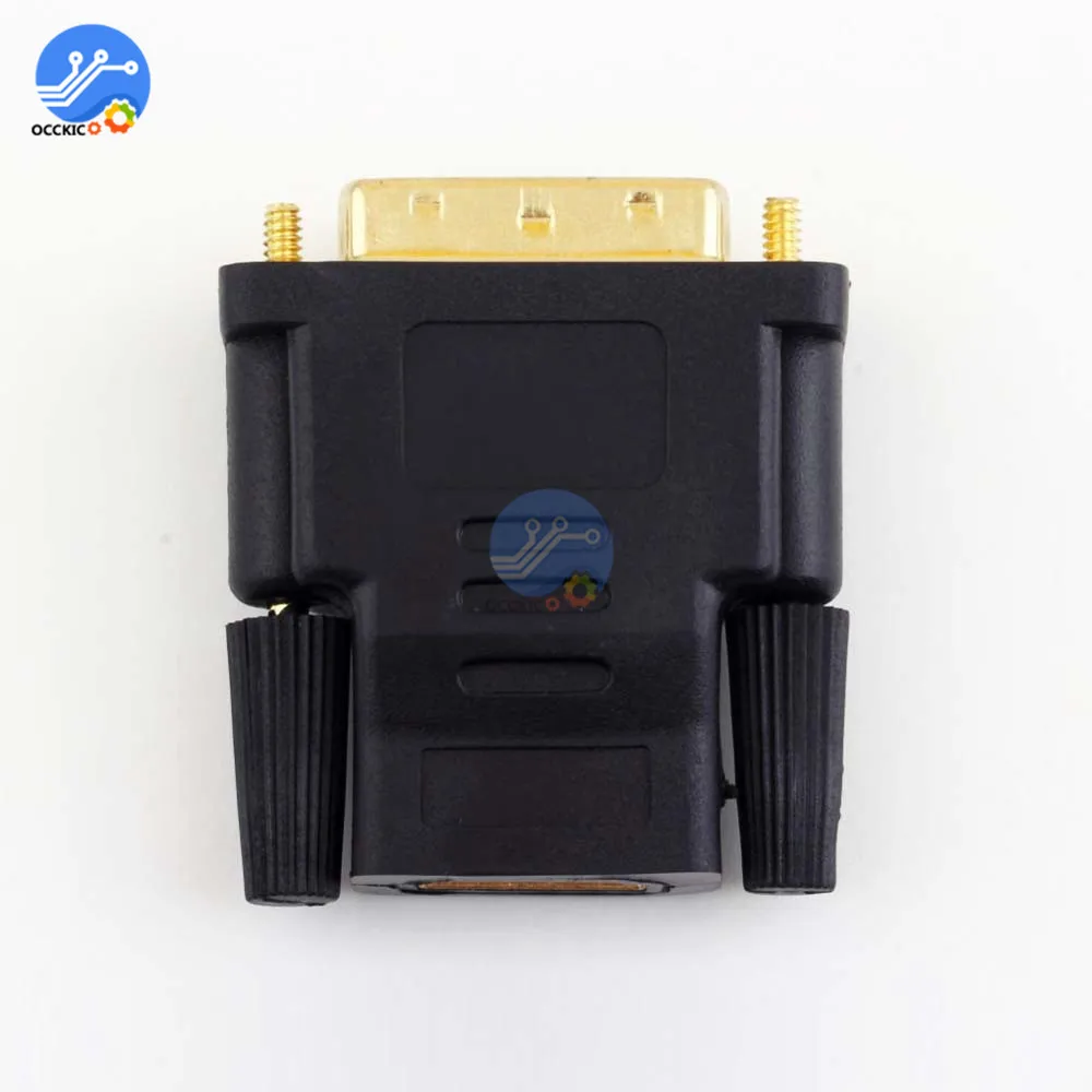 Переходник с DVI штекер на HDMI совместимый адаптер конвертер 24 Pin + 1 позолоченный 1080P