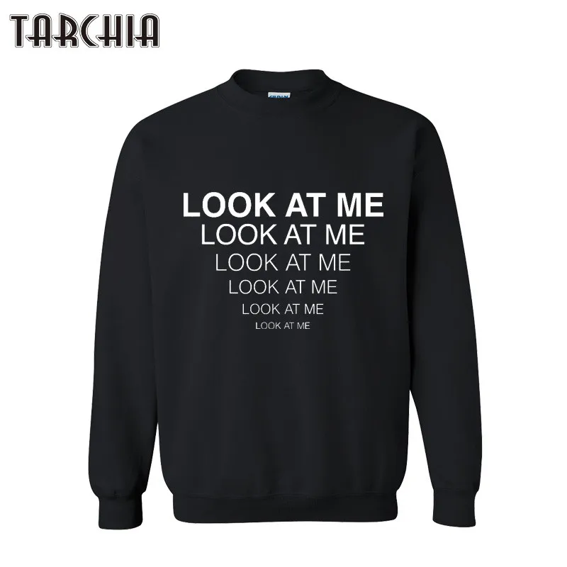 

TARCHIA Mens LOOK AT ME Printed Hoodies 2022 Print Sweatshirt Men Oversized Pullover Hoodies Clothes Man Hoodies Tracksuits Top