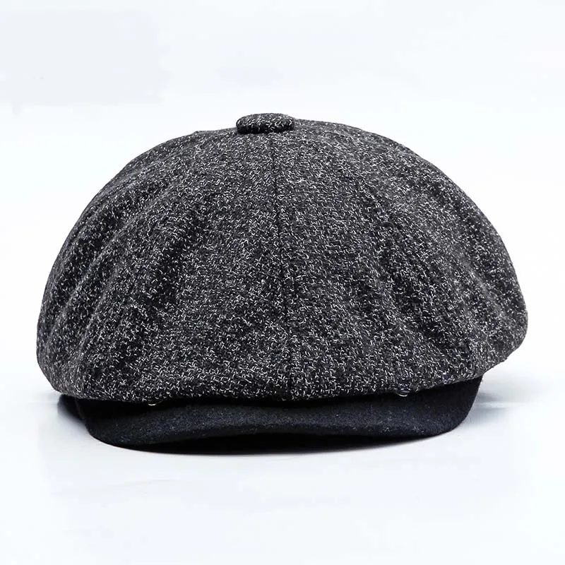 Dark Gray JAMONT Новая Винтажная кепка газетчика Осенняя зимняя шапка для мужчин и женщин шапки с козырьком восьмиугольная твердая головной убор художника британский стиль Casquette - Цвет: Dark Gray
