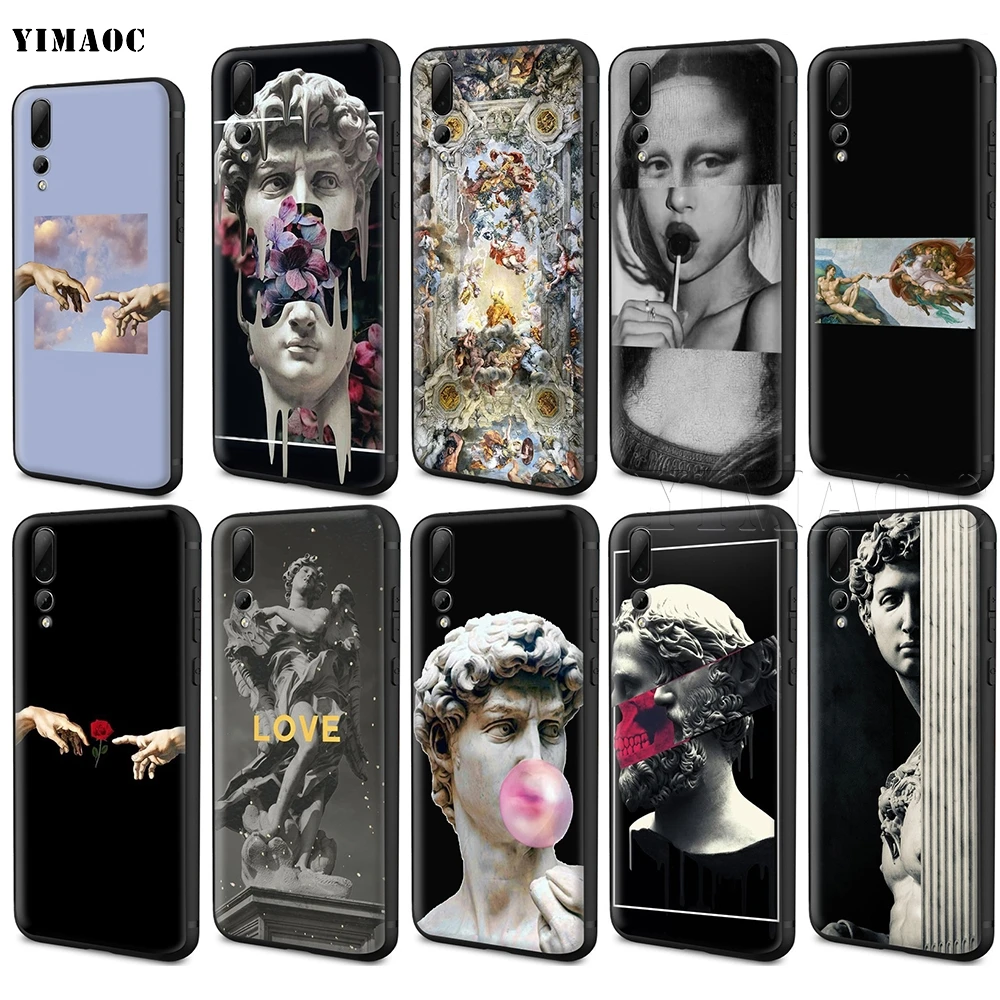 Yimaoc», «Микеланджело» статуя эстетическое чехол для huawei Коврики 20 Honor 6a Y7 7a 7c 7x 8c 8x9 10 Nova 3i 3 Lite рro Y6 P30 P smart