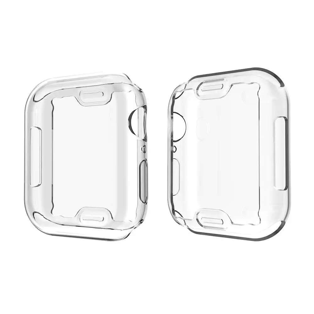 transparent Защитный чехол для Apple Watch Series 4 5 40 мм 44 мм Силиконовый протектор с полным покрытием оболочка для iWatch Series 3 38 мм 42 мм - Цвет: transparent