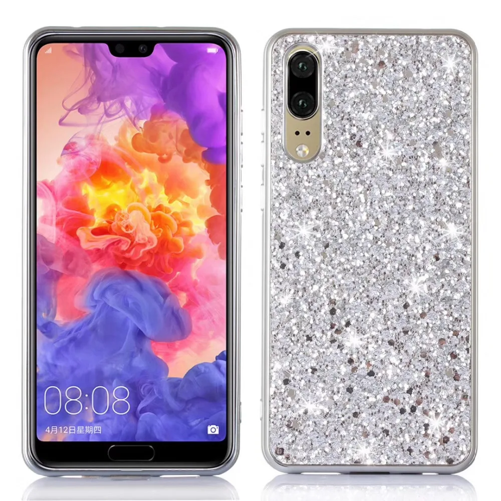 Блестящий порошок чехол для телефона huawei P20 Pro Lite Мягкий ТПУ задняя крышка Conque |