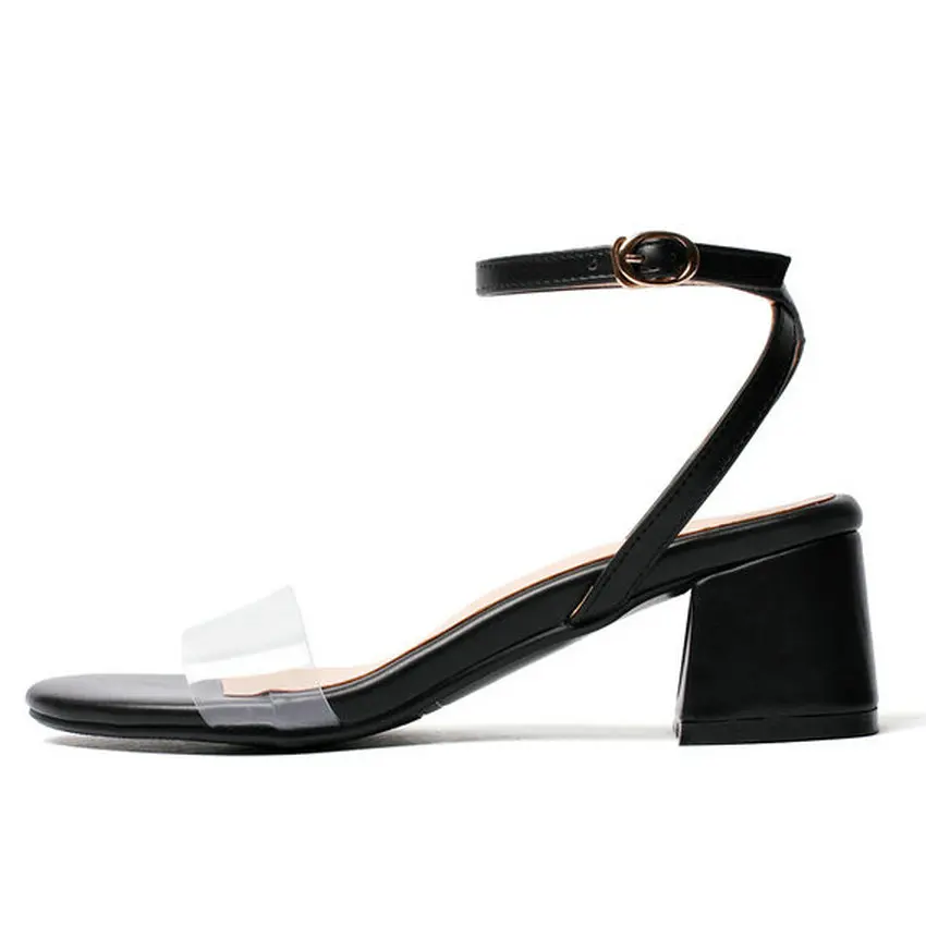 Женские сандалии QUTAA летние из искусственной кожи на квадратном каблуке с