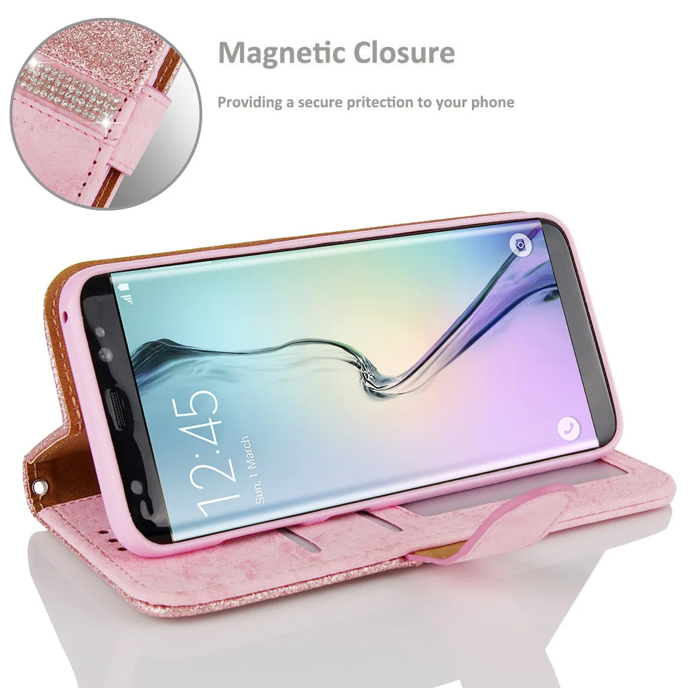Шикарный кошелек с блестками чехол для iPhone X Xr Xs 11 Pro Max кожаный кошелек для Apple 6S 6 8 7 Plus 5 5S SE 360 Защитный чехол