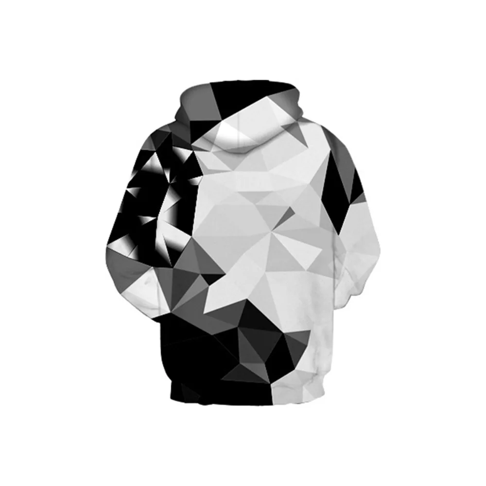 2018 Lovers Men/Women Streetwear 3D Hooded Hoodies Black And White Geometric Pattern Sweatshirt Mens Tracksuit Loose Pullover | Женская