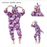 flannel kigurumi onesies winter unicorn pajama men women warm hooded pajama adults homewear animal cartoon cosplay sleepwear
