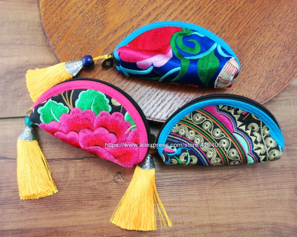 Винтажная косметичка Hmong 3 шт. тайская индийская сумка с вышивкой модный