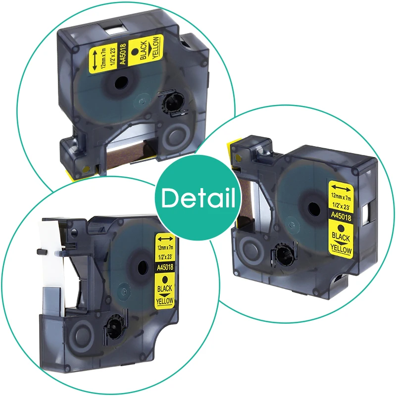 Greateam 2 шт./лот 45018 совместимый с dymo D1 S0720580 12 мм лента для маркировки черный на