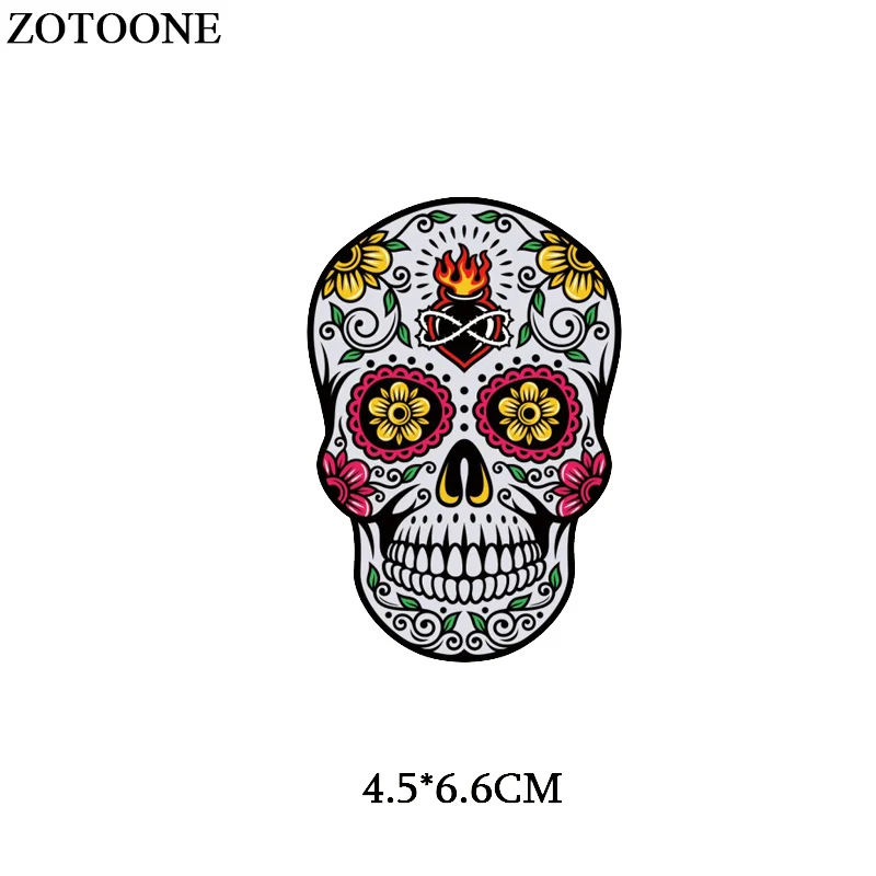 Патчи для одежды ZOTOONE железные патчи с черепом термопереводные наклейки в стиле