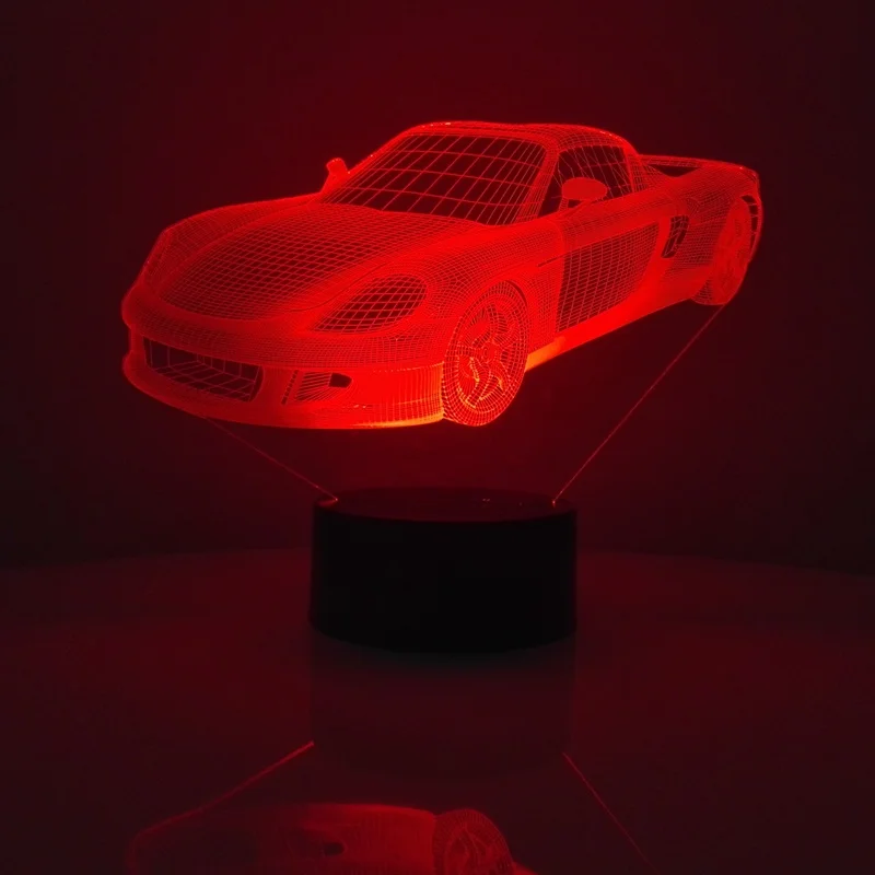 Светодиодный ночник с 3D эффектом для спортивного автомобиля домашнее украшение
