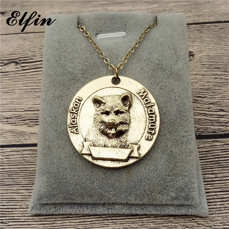 Elfin новое винтажное ожерелье в стиле ретро Аляска Malamute высокое качество кулон для
