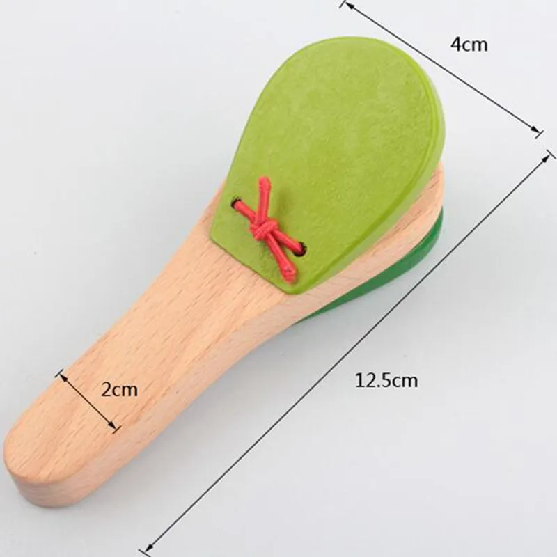 Детская Деревянная Игрушка музыкальный инструмент Castanet Clapper Handle игрушка для