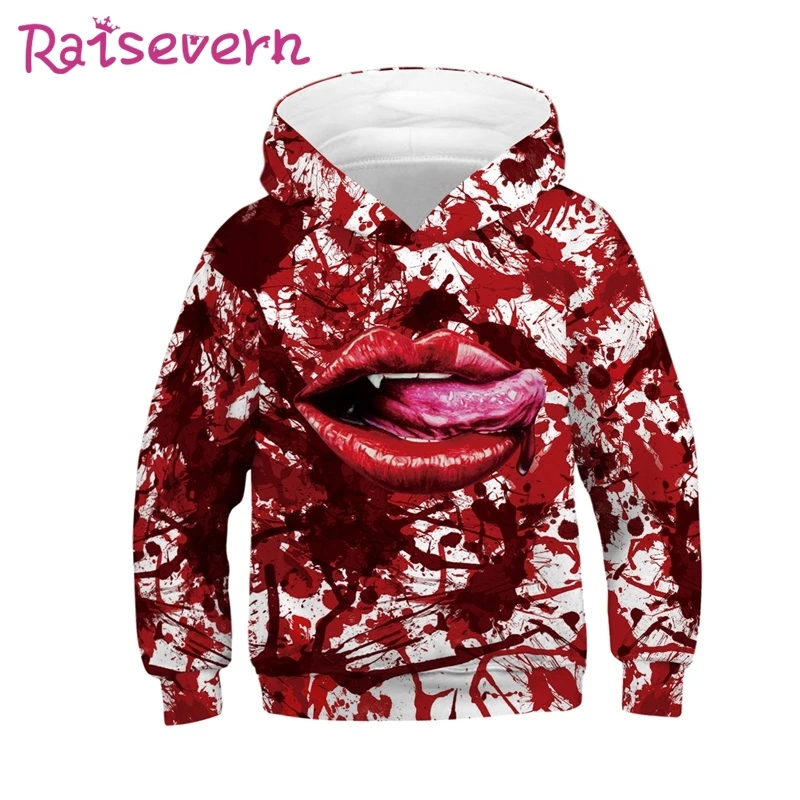 Halloween Printed Girls Boys Hoodies Unisex Kids Hooded Sweatshirt Children Casual Loose Clothes Tops 3D Hoodie Jackets Coats | Мать и