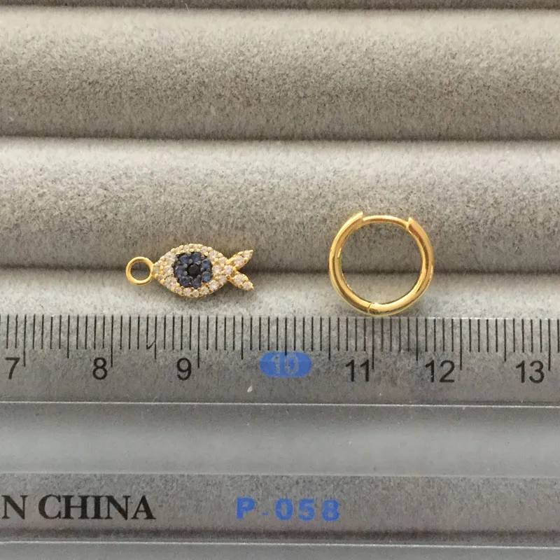 UMGODLY 1 Piece Luxury BrandYellow Gold Color Mono Lucky Eye Cute Fish Earring Pave Cubic Zirconia Women Fashion Jewelry | Украшения и