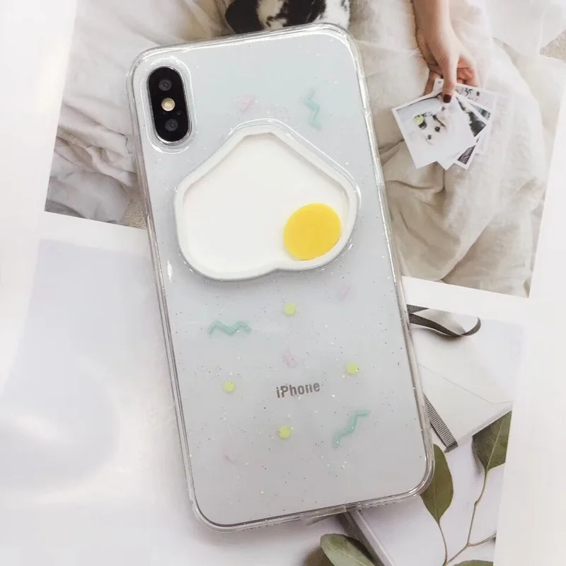 Милый чехол для телефона с рисунком в виде яйца iphone X XS Max XR 6 6s 7 8 Plus мягкий