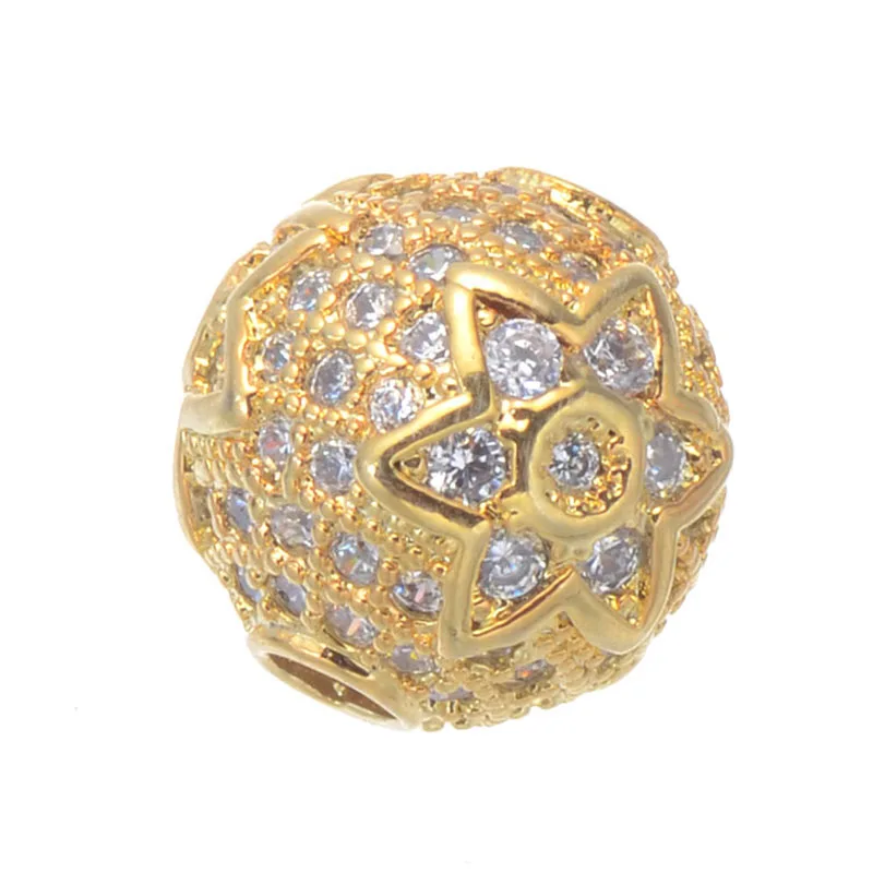 10 мм микро проложить ювелирные изделия Bijoux циркон цветок бусины для изготовления