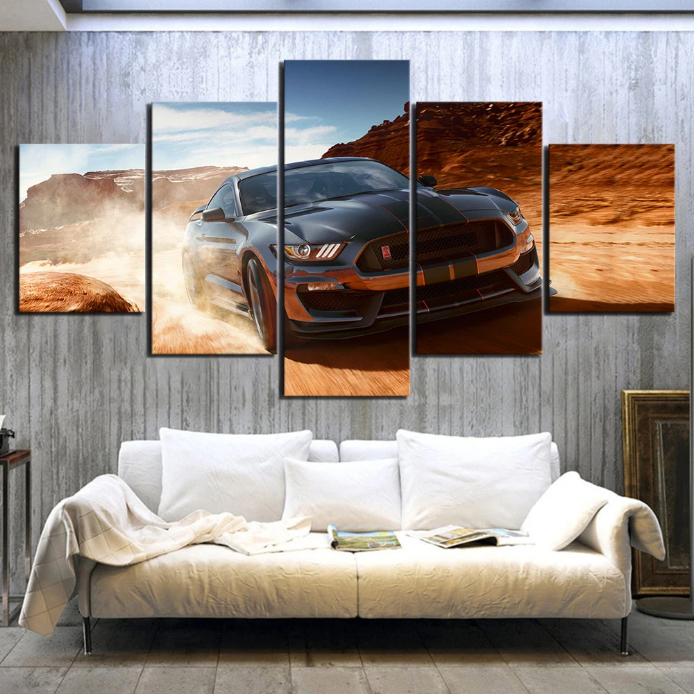 5 шт. HD Роскошные автомобильные фотографии Ford Mustang плакат с изображением
