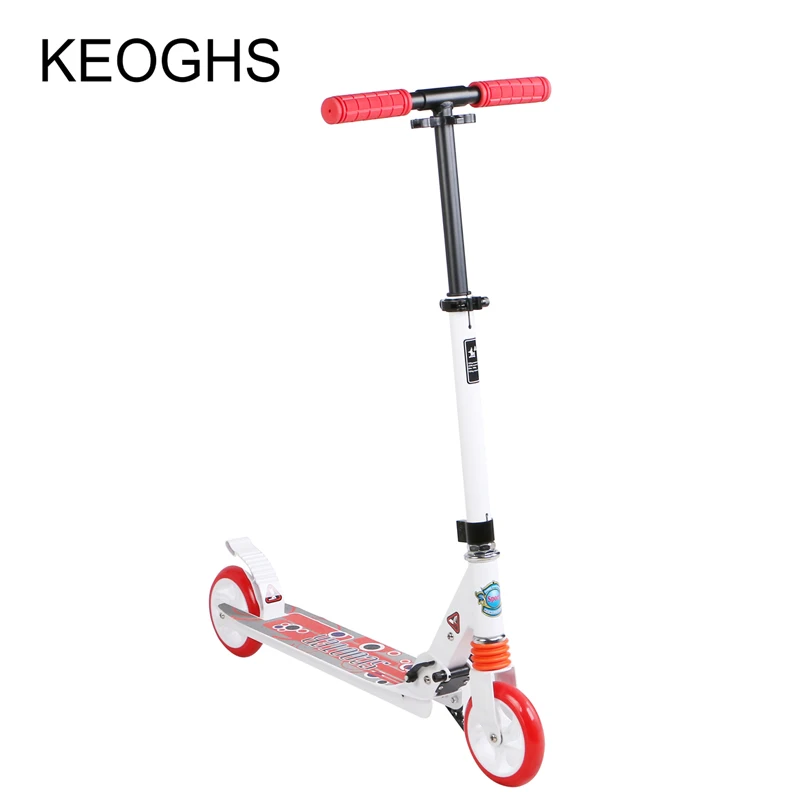 Скутер для взрослых складной из ПУ кожи 2 колеса светящийся Детский спорт на