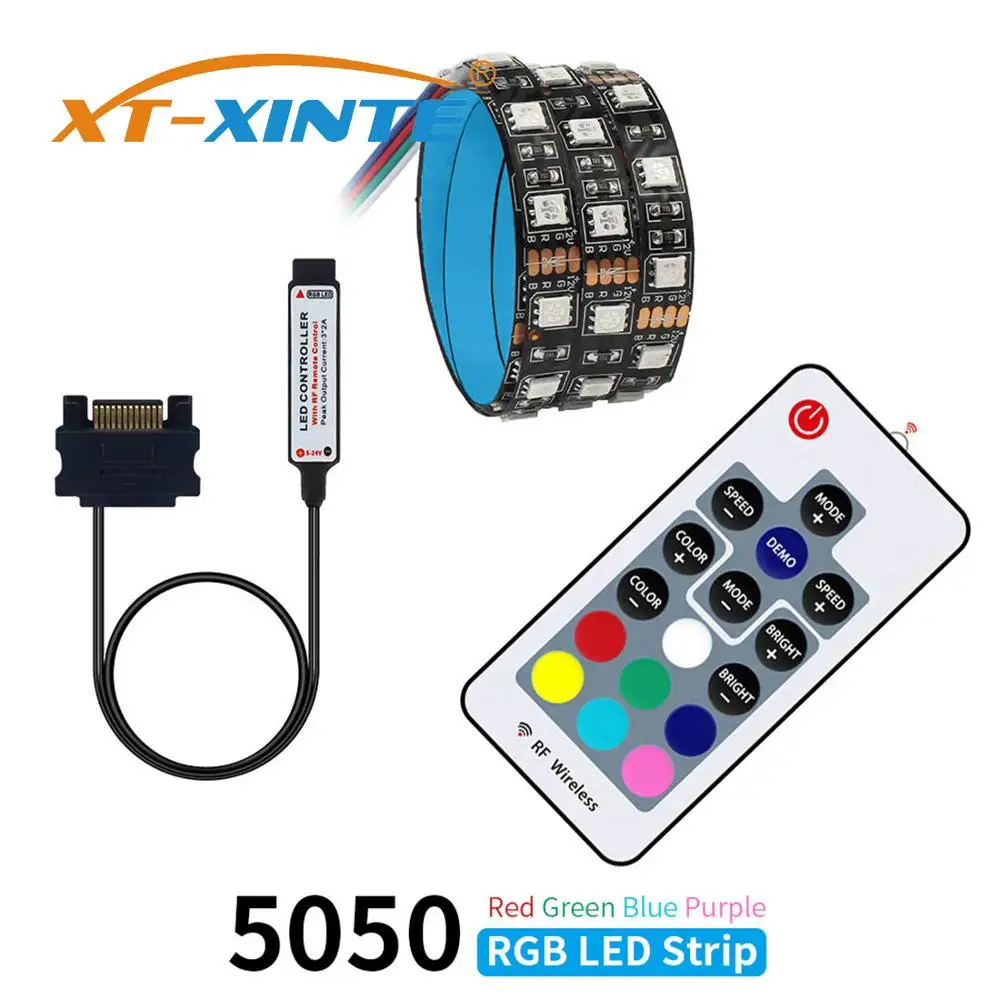 Гибкая светодиодная лента для кабеля Sata 12 в пост. Тока 5050 RGB SMD + Радиочастотный