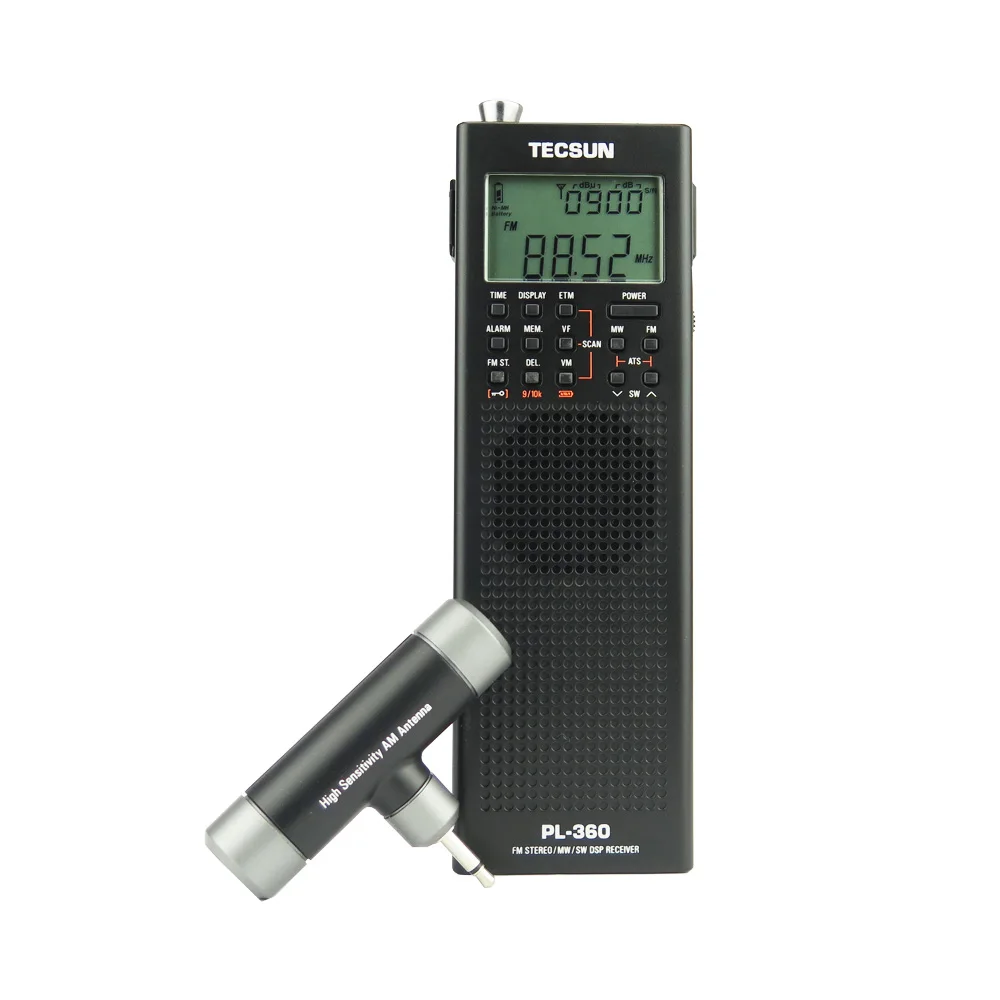Tecsun PL-360 полнодиапазонная FM/MW/LW/SW цифровая Демодуляция пожилых карманная стерео Портативная полупроводниковая зарядка кампус радио - Цвет: Black