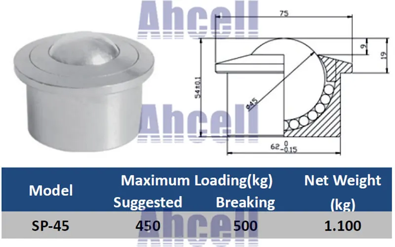 Сверхмощный шаровой трансфер SP45 грузоподъемностью 500 кг|caster|caster rollerscaster ball |