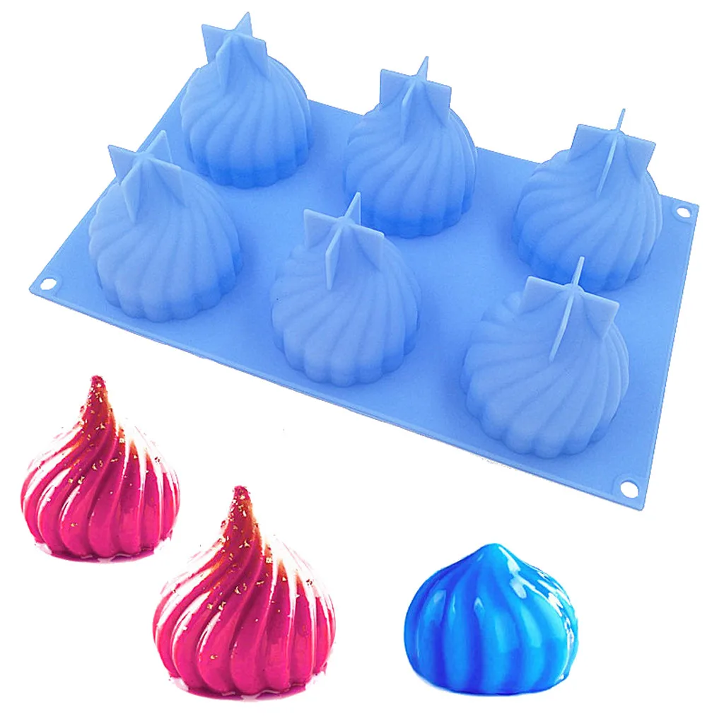 Спиральный Форма торта 6 гнезда пресс формы в виде репчатого лука десертное