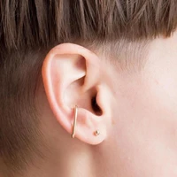 925 silver fake clip earrings gold filled jewelry handmade fake piercing ear cuff gold brincos oorbellen earrings for women