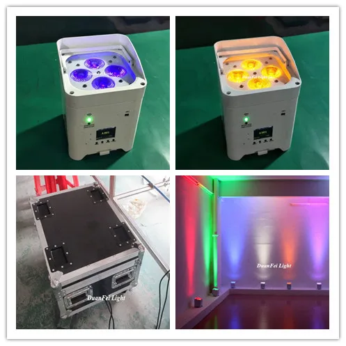10 шт./лот с чехлом led uplights батарея мощность par 4x18 Вт 6в1 rgbwauv мини тонкий