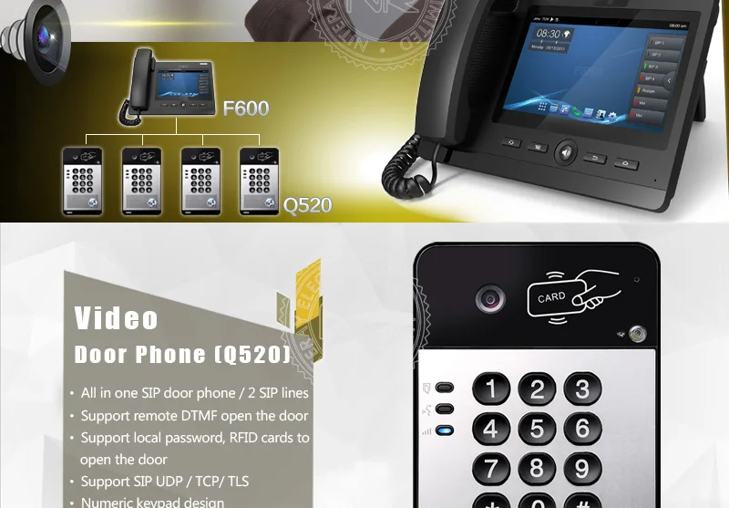 IP контроль доступа к двери SIP дверной звонок VoIP домофон видео домофон система Поддержка PBX с функцией PoE