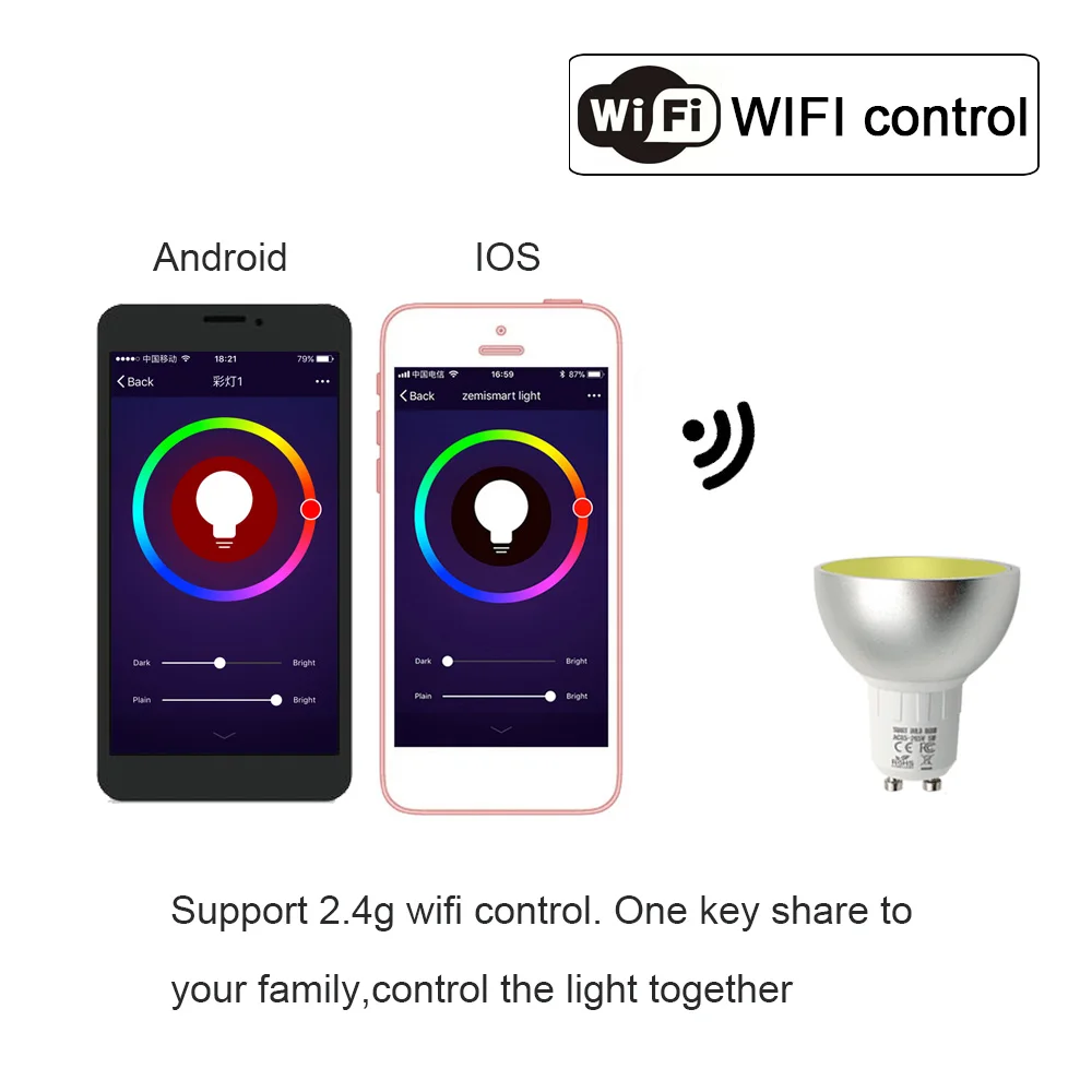 Лампочка GU10 для дома работает с Alexa Echo Google Home Automation RGBW 2 4 ГГц Wi Fi управление через