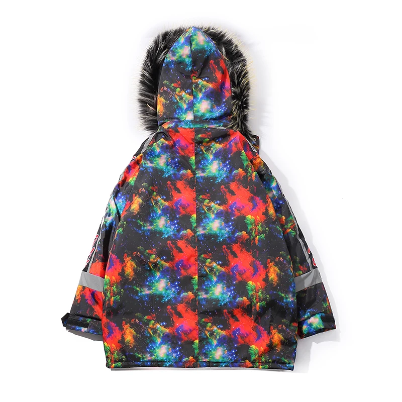 Зима 2018 толстое теплое хлопковое пальто оверсайз куртка с меховым воротником