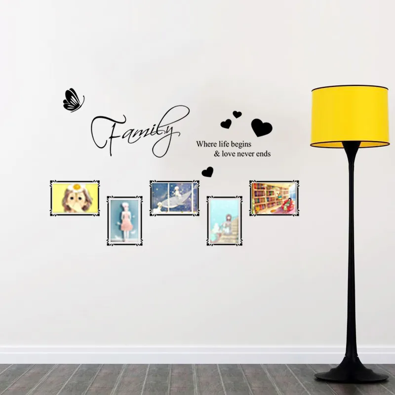 DIY семья где начинается жизнь любовь никогда не конец слов цитата фоторамка