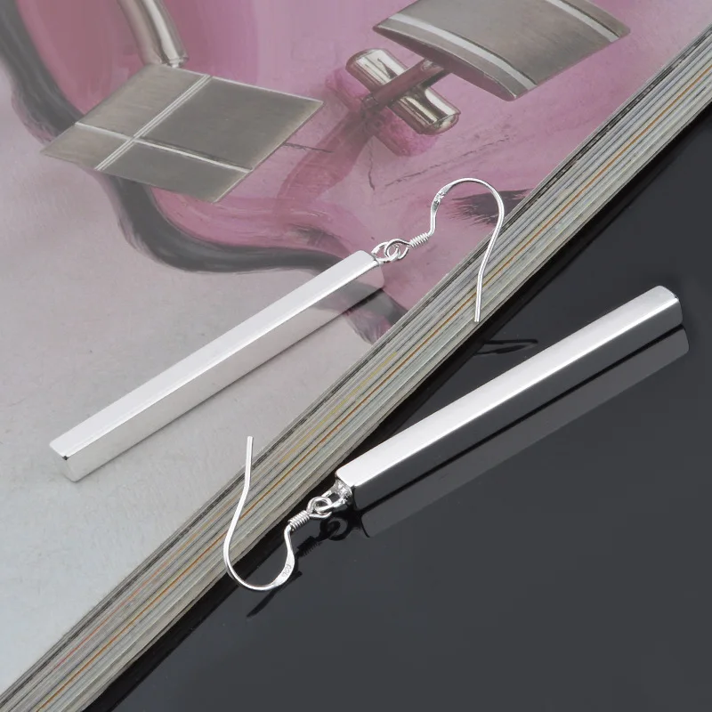 OMHXZJ оптовая продажа модные женские серебряные серьги из стерлингового серебра 925
